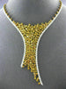 EXTRA LARGE GIA 14.81CT WHITE & FANCY YELLOW DIAMOND 18K TWO TONE GOLD NECKLACE