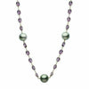 LARGE 52.70 AAA AMETHYST & TAHITIAN PEARL 14KT YELLOW GOLD BY THE YARD NECKLACE