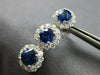 6.21CT DIAMOND & AAA SAPPHIRE 18KT WHITE GOLD ROUND HALO FLOWER HANGING EARRINGS