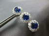 6.21CT DIAMOND & AAA SAPPHIRE 18KT WHITE GOLD ROUND HALO FLOWER HANGING EARRINGS