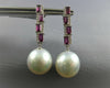 LARGE 1.80CT DIAMOND & AAA SOUTH SEA PEARL & RHODOILITE 18KT WHITE GOLD EARRINGS