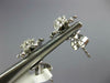 ESTATE .27CT DIAMOND 18KT WHITE GOLD CLASSIC FLOWER MATTE & SHINY STUD EARRINGS