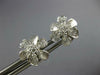 ESTATE .27CT DIAMOND 18KT WHITE GOLD CLASSIC FLOWER MATTE & SHINY STUD EARRINGS