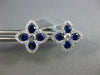 ESTATE 1.07CT DIAMOND & AAA SAPPHIRE 18KT WHITE GOLD 4 LEAF CLOVER STUD EARRINGS