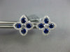 ESTATE 1.07CT DIAMOND & AAA SAPPHIRE 18KT WHITE GOLD 4 LEAF CLOVER STUD EARRINGS