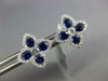 ESTATE 1.07CT DIAMOND & AAA SAPPHIRE 18KT WHITE GOLD 4 LEAF CLOVER STUD EARRINGS