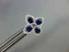 ESTATE 1.07CT DIAMOND & AAA SAPPHIRE 18KT WHITE GOLD 4 LEAF CLOVER STUD EARRINGS