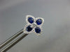 ESTATE 1.07CT DIAMOND & AAA SAPPHIRE 18KT WHITE GOLD 4 LEAF CLOVER STUD EARRINGS