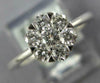 .56CT DIAMOND 18KT WHITE GOLD 3D ROUND CLASSIC CLUSTER FLOWER SNOWFLAKE RING