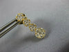 ESTATE .66CT DIAMOND 18KT YELLOW GOLD 3D CLUSTER JOURNEY FLOWER HANGING EARRINGS