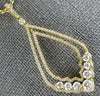 ESTATE .75CT DIAMOND 18KT YELLOW GOLD OPEN FILIGREE TEAR DROP FLOATING PENDANT