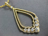 ESTATE .75CT DIAMOND 18KT YELLOW GOLD OPEN FILIGREE TEAR DROP FLOATING PENDANT