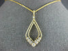 ESTATE .75CT DIAMOND 18KT YELLOW GOLD OPEN FILIGREE TEAR DROP FLOATING PENDANT