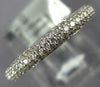ESTATE WIDE .48CT DIAMOND 18KT WHITE GOLD 3D PAVE SEMI ETERNITY ANNIVERSARY RING