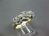 ESTATE .75CT DIAMOND 14KT 2 TONE GOLD 3D CLUSTER FLOWER PAST PRESENT FUTURE RING