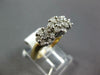 ESTATE .75CT DIAMOND 14KT 2 TONE GOLD 3D CLUSTER FLOWER PAST PRESENT FUTURE RING