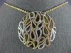 ESTATE EXTRA LARGE 1.80CT DIAMOND 18KT TRI COLOR GOLD CIRCULAR TEAR DROP PENDANT