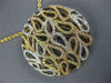 ESTATE EXTRA LARGE 1.80CT DIAMOND 18KT TRI COLOR GOLD CIRCULAR TEAR DROP PENDANT
