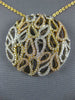 ESTATE EXTRA LARGE 1.80CT DIAMOND 18KT TRI COLOR GOLD CIRCULAR TEAR DROP PENDANT
