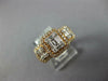 ESTATE WIDE .88CT DIAMOND 18KT ROSE GOLD 3D ROUND & BAGUETTE CLUSTER HALO RING