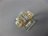 ESTATE WIDE .88CT DIAMOND 18KT ROSE GOLD 3D ROUND & BAGUETTE CLUSTER HALO RING