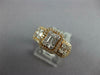 ESTATE WIDE .88CT DIAMOND 18KT ROSE GOLD 3D ROUND & BAGUETTE CLUSTER HALO RING