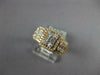ESTATE WIDE .88CT DIAMOND 18KT ROSE GOLD 3D ROUND & BAGUETTE CLUSTER HALO RING