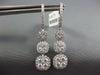 LARGE 1.94CT DIAMOND 18KT WHITE GOLD 3D CLUSTER FLOWER JOURNEY HANGING EARRINGS