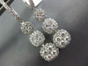 LARGE 1.94CT DIAMOND 18KT WHITE GOLD 3D CLUSTER FLOWER JOURNEY HANGING EARRINGS