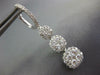 LARGE 1.94CT DIAMOND 18KT WHITE GOLD 3D CLUSTER FLOWER JOURNEY HANGING EARRINGS