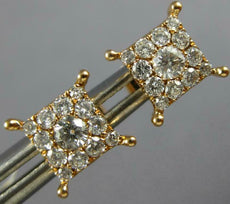 ESTATE. 40CT DIAMOND 18KT ROSE GOLD 3D CLASSIC CLUSTER SQUARE STUD EARRINGS