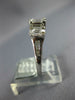 ESTATE .57CT DIAMOND 18K WHITE GOLD 3D ROUND & BAGUETTE PAST PRESENT FUTURE RING