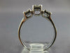 ESTATE .57CT DIAMOND 18K WHITE GOLD 3D ROUND & BAGUETTE PAST PRESENT FUTURE RING