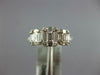ESTATE .57CT DIAMOND 18K WHITE GOLD 3D ROUND & BAGUETTE PAST PRESENT FUTURE RING