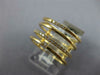 ESTATE WIDE .15CT DIAMOND 18KT YELLOW GOLD MULTI ROW OPEN STACKABLE BAR FUN RING
