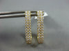 ESTATE WIDE .67CT DIAMOND 18K YELLOW GOLD CLASSIC 2 ROW CLIP ON HANGING EARRINGS
