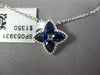 1.04CT DIAMOND & AAA SAPPHIRE 18KT WHITE GOLD 3D PEAR SHAPE FLOWER STAR PENDANT