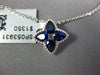 1.04CT DIAMOND & AAA SAPPHIRE 18KT WHITE GOLD 3D PEAR SHAPE FLOWER STAR PENDANT