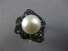 LARGE 2.31CT DIAMOND & SOUTH SEA PEARL & SAPPHIRE & EMERALD 18KT WHITE GOLD RING