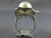 LARGE 2.31CT DIAMOND & SOUTH SEA PEARL & SAPPHIRE & EMERALD 18KT WHITE GOLD RING