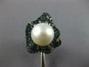 LARGE 2.31CT DIAMOND & SOUTH SEA PEARL & SAPPHIRE & EMERALD 18KT WHITE GOLD RING