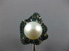 LARGE 2.31CT DIAMOND & SOUTH SEA PEARL & SAPPHIRE & EMERALD 18KT WHITE GOLD RING