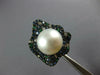 LARGE 2.31CT DIAMOND & SOUTH SEA PEARL & SAPPHIRE & EMERALD 18KT WHITE GOLD RING