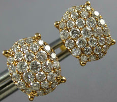 ESTATE LARGE .68CT DIAMOND 18KT ROSE GOLD 3D CLUSTER OVAL STUD EARRINGS