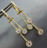 ESTATE .84CT DIAMOND 18K YELLOW GOLD CLUSTER FLOWER BY THE YARD HANGING EARRINGS