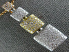 ESTATE LARGE .91CT DIAMOND 18KT TRI COLOR GOLD 3D SQUARE PAVE JOURNEY PENDANT