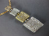 ESTATE LARGE .91CT DIAMOND 18KT TRI COLOR GOLD 3D SQUARE PAVE JOURNEY PENDANT