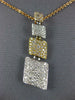 ESTATE LARGE .91CT DIAMOND 18KT TRI COLOR GOLD 3D SQUARE PAVE JOURNEY PENDANT