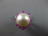 LARGE 5.10CT DIAMOND & AAA SOUTH SEA PEARL & PINK SAPPHIRE 18KT WHITE GOLD RING