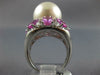LARGE 5.10CT DIAMOND & AAA SOUTH SEA PEARL & PINK SAPPHIRE 18KT WHITE GOLD RING